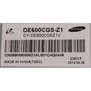 SAMSUNG UA60EH6000 SCREEN PANEL DE600CGS-Z1 CY-DE600CGSZ1V BN95-00621A